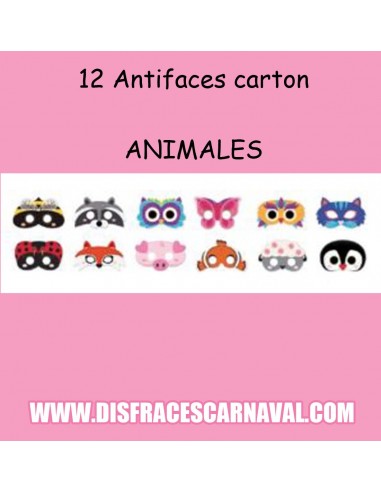 Bolsa 12 antifaces animales