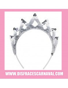 CORONA PRINCESA TIARA LENTEJ PLATA