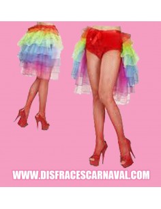 TUTU COLA MULTICOLOR 7 CAPAS UNICORNIO, ARCO IRIS,...