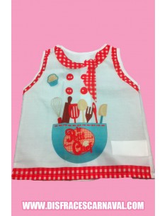 Peto + Gorro Cocinero 5-7 años 2