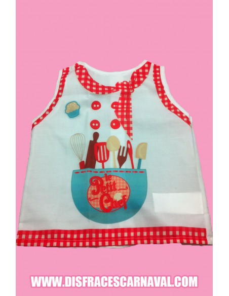 Peto + Gorro Cocinero 5-7 años