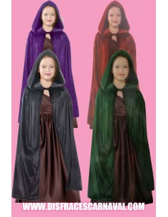 Capa capucha 90cm terciopelo Mda/Ng/Rj/Vde