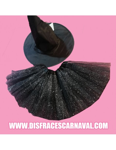 TUTU TUL Ng / Nja CON CAPA TUL BRILLOS 28cm