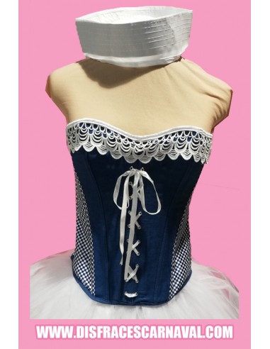 CORPIÑO / CORSET VAQUERO Y CUADRITOS AZ GUIPUR BL
