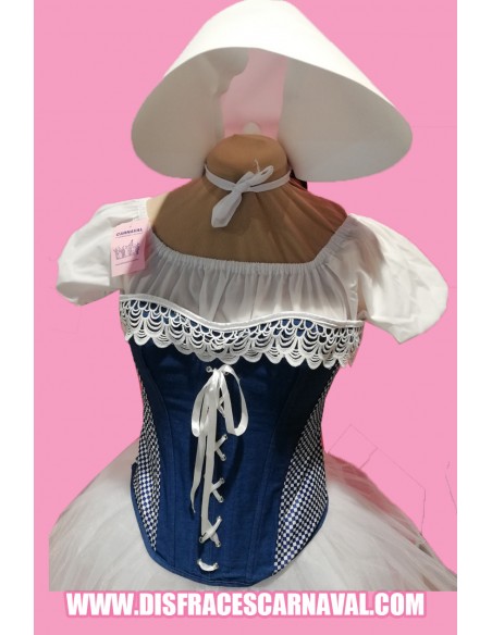 CORPIÑO / CORSET VAQUERO Y CUADRITOS AZ GUIPUR BL
