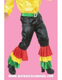 PANTALON BRASILEÑO RASO NG CON 3 VOLANTES VD-AM-RJ