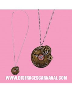 COLLAR MEDALLON RELOJ STEAMPUNK