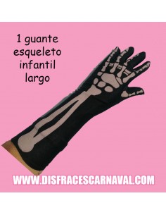 GUANTE ESQUELETO LARGO INFANTIL MANO IZQUIERDA