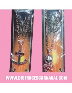 COLLAR METAL CADENA ANCLA / CALAVERA