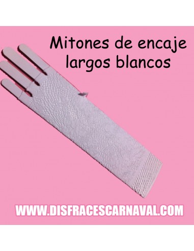 Mitones Largos Encaje Ng / Bl