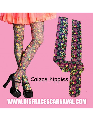 CALZAS HIPPIES ESTAMPADAS SIMBOLO PAZ,..