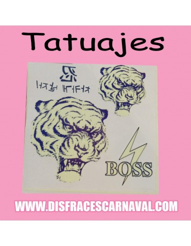 TATUAJES SURTIDOS TIGRES o MARIPOSAS