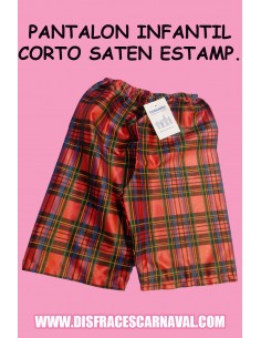 PANTALON CORTO ESTAMPADO ESCOCES RECTO