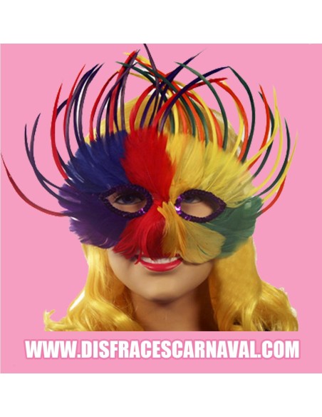 Antifaz Plumas Colorines