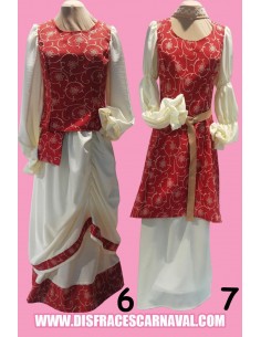 DAMA MEDIEVAL FALDA BEIGE CUERPO TAPICERIA CALDERA