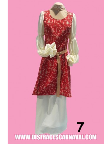 DAMA MEDIEVAL FALDA BEIGE CUERPO TAPICERIA CALDERA