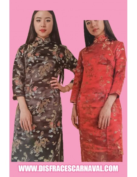 VESTIDO CHINA SEDA MEDIA MANGA