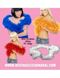 BOA PLUMAS GRUESA az/nja/rjo/bl 1.80m  y 75gr/100gr
