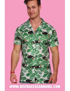 CAMISA HAWAIANA ESTAMP PALMERAS VDES Y TUCANES