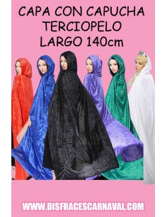 Capa Capucha Terciopelo 140cm