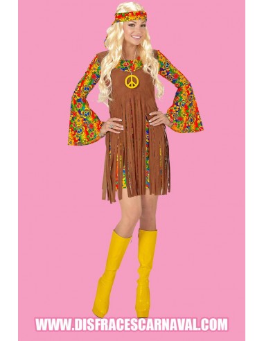 HIPPIE GIRL VESTIDO ESTAMPADO Y FLECADO