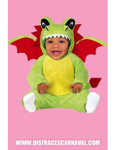 BEBE DRAGON VERDE ALAS ROJAS