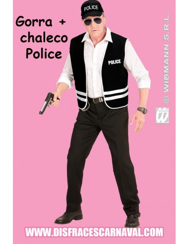 CHALECO + GORRA POLICIA Adulto