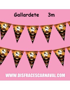 GALLARDETE ESTAMPADO CALABAZAS 3m