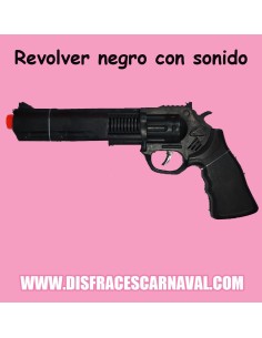 PISTOLA REVOLVER NEGRA CON SONIDO