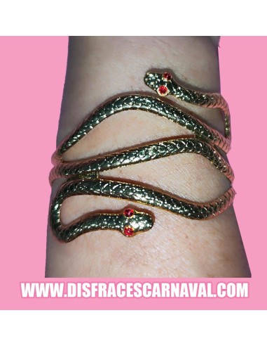 PULSERA EGIPCIA SERPIENTE FINA ENROSCADA DORADA