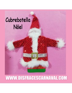 CUBREBOTELLA DE VINO PAPA NOEL LENTEJUELAS