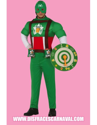 CAPITAN CERVEZA VERDE MUSCULOSO CON ESCUDO JUEGO AD
