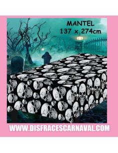MANTEL CALAVERAS NG-BL 137 x 274cm