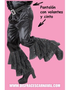 PANTALON RASO NG CON 3 VOLANTES NG LENTEJUELAS