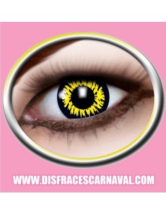 PAR LENTILLAS HOMBRELOBO WAREWOLF AMARILLAS CON BORDE NG...