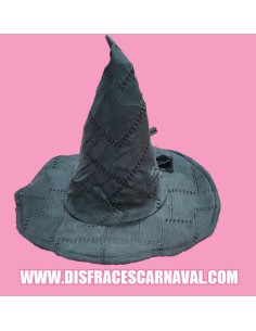 GORRO MAGO / BRUJA GRIS PUNTADAS