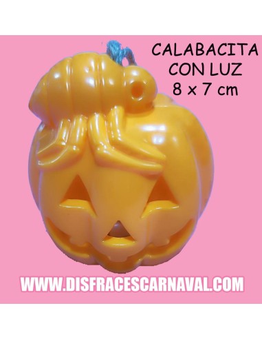 CALABAZA DE PLASTICO 8x7cm CON LUZ