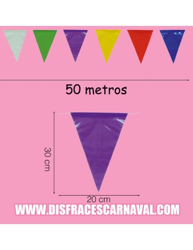 GALLARDETE TRIANGULOS 50m PLASTICO