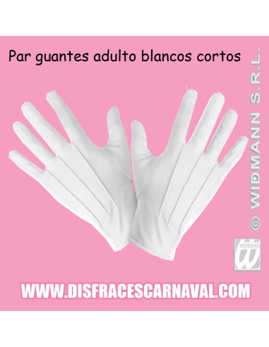 PAR GUANTES CORTOS POLIAMIDA CABALLERO "XL" BLANCOS