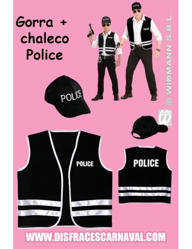 CHALECO + GORRA POLICIA infantil