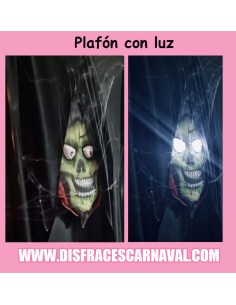 Plafón Calavera Capucha Plano Ojos Luz