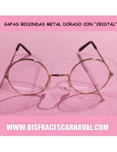 GAFAS REDONDAS METAL ORO "CRISTAL"
