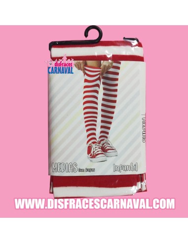 CALZAS RODILLA INFANTIL ROJO-BLANCO