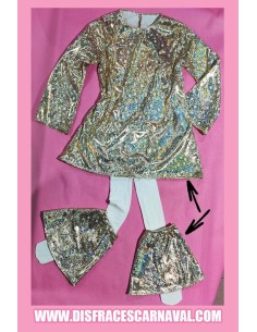 VESTIDO DISCO + PATAS DE CAMPANA Oro ó Fuxia 2