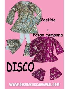 VESTIDO DISCO + PATAS DE CAMPANA Oro ó Fuxia