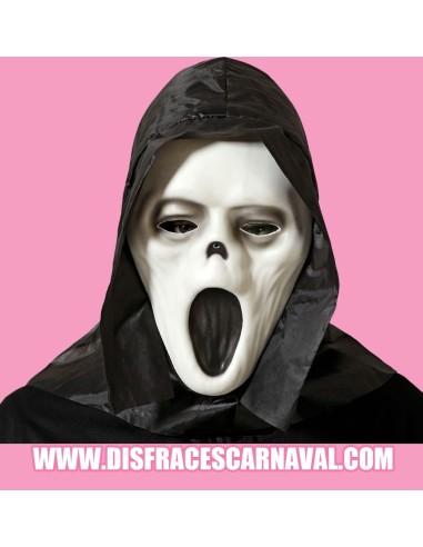 MASCARA FANTASMA FOAM BL CON CAPUCHA NEGRA
