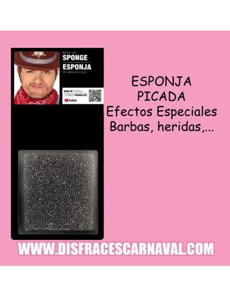ESPONJA  PICADA PARA HACER BARBAS,EFECTOS ESPECIALES DE MAQUILLAJE,...