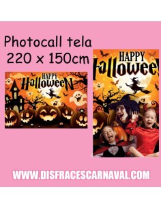 TELA PHOTOCALL 220x150cm HAPPY HALLOWEEN CALABAZAS