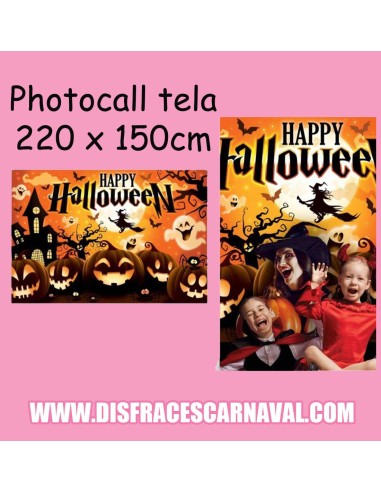 TELA PHOTOCALL 220x150cm HAPPY HALLOWEEN CALABAZAS