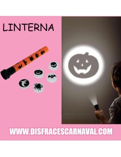 LINTERNA 16cm PROYECCION 6 IMAGENES HALLOWEEN